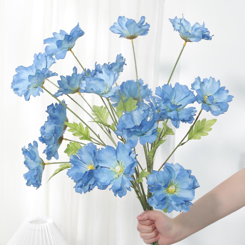 Künstliche 4 Köpfe Orchidee Seidenrose Blumen Großpackung Köpfe für DIY Heim Zimmerdeko Hochzeitsdekoration Geburtstagsfeier Kranz Falsch