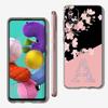 Pink Letter Flower Phone Case For Samsung A13 A33 A73 A53 A23 A51 A71 A21S A12 A31 A41 A05s A03S A15 A25 A32 5G Clear Cover
