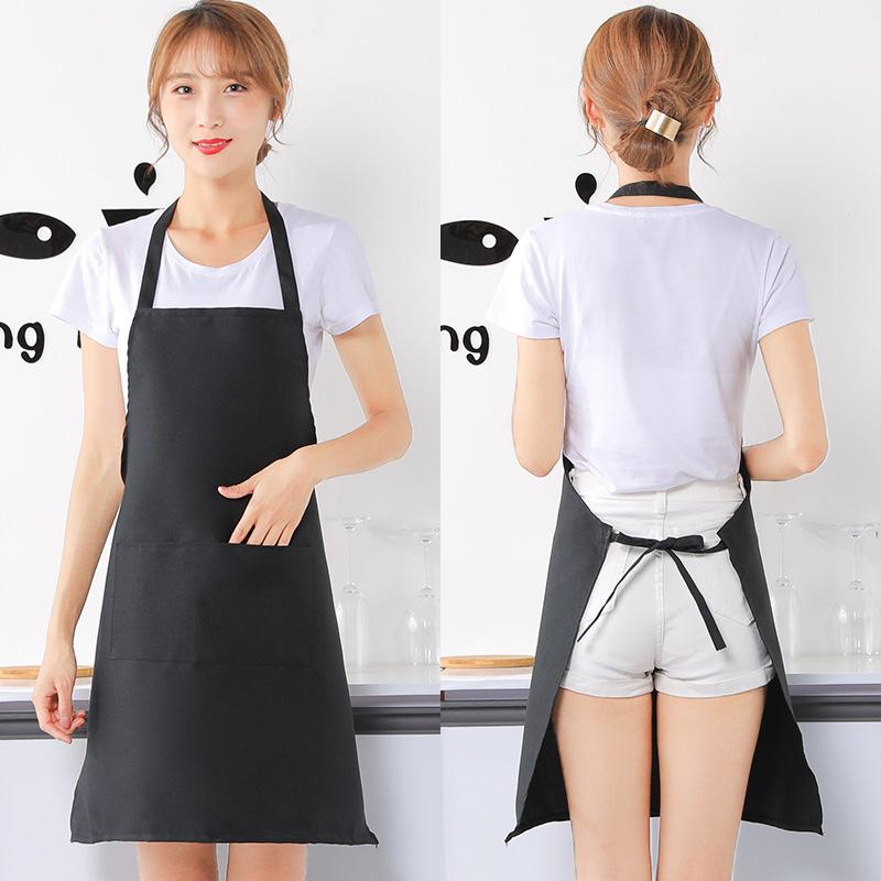 Adjustable Cooking Apron Waterproof and Oil Resistant Kitchen Chef Apron Dirt-resistant Smock Sleeveless Aprons with 2 Pockets
