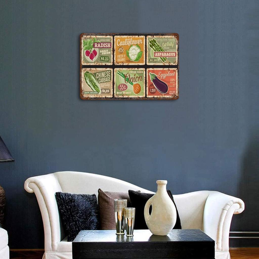 1 Pack Vintage Metall Wandposter Dekor, klassisches Used-Design, robuste Platte für Bar, Pub, Café, Restaurant, Küche oder Wohnzimmer Wandkunst