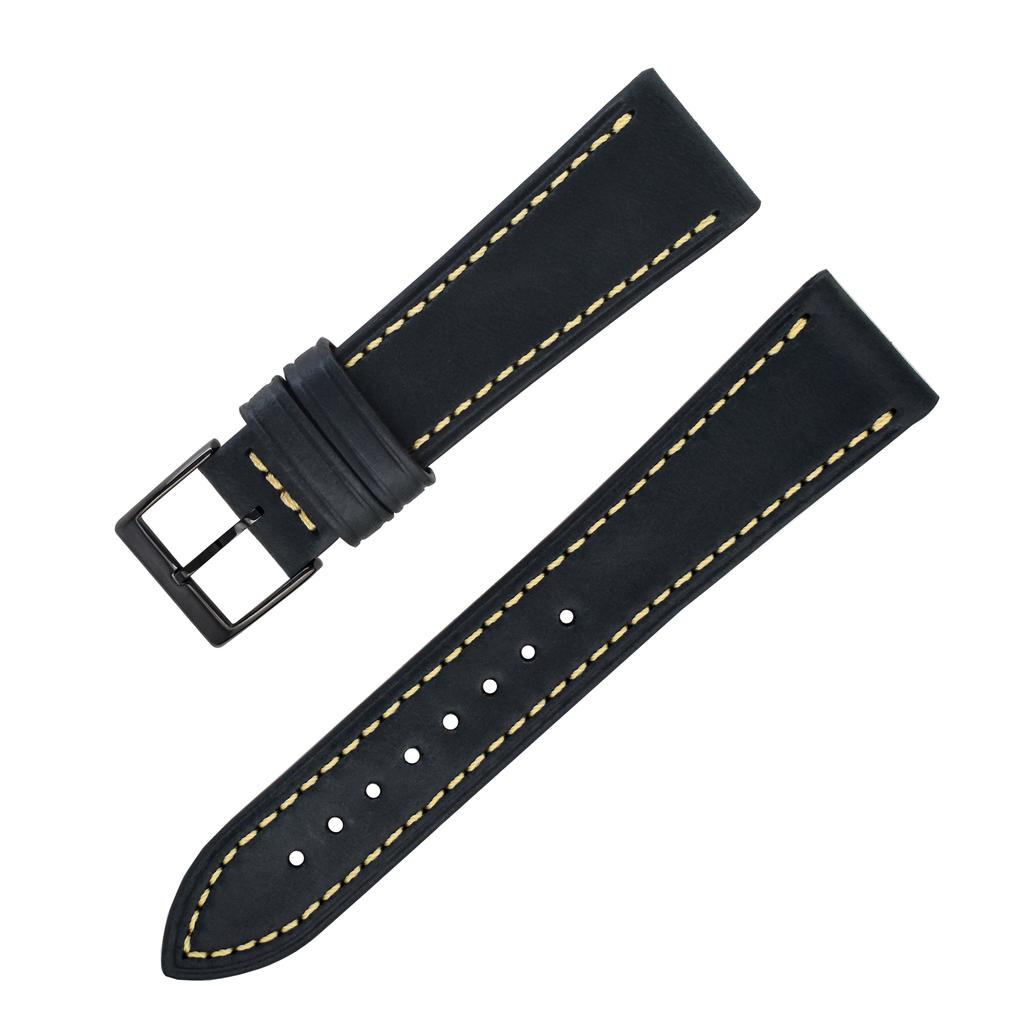 Genuine Cowhide Leather Watch Strap Universal Plain Watch Belt Women Men Smart Watch Band 20mm 24mm