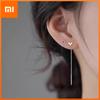 BF CLUB 925 Sterling Silver Earrings For Women Trendy Heart Long Line Earring Jewelry Prevent Allergy Party Accessories