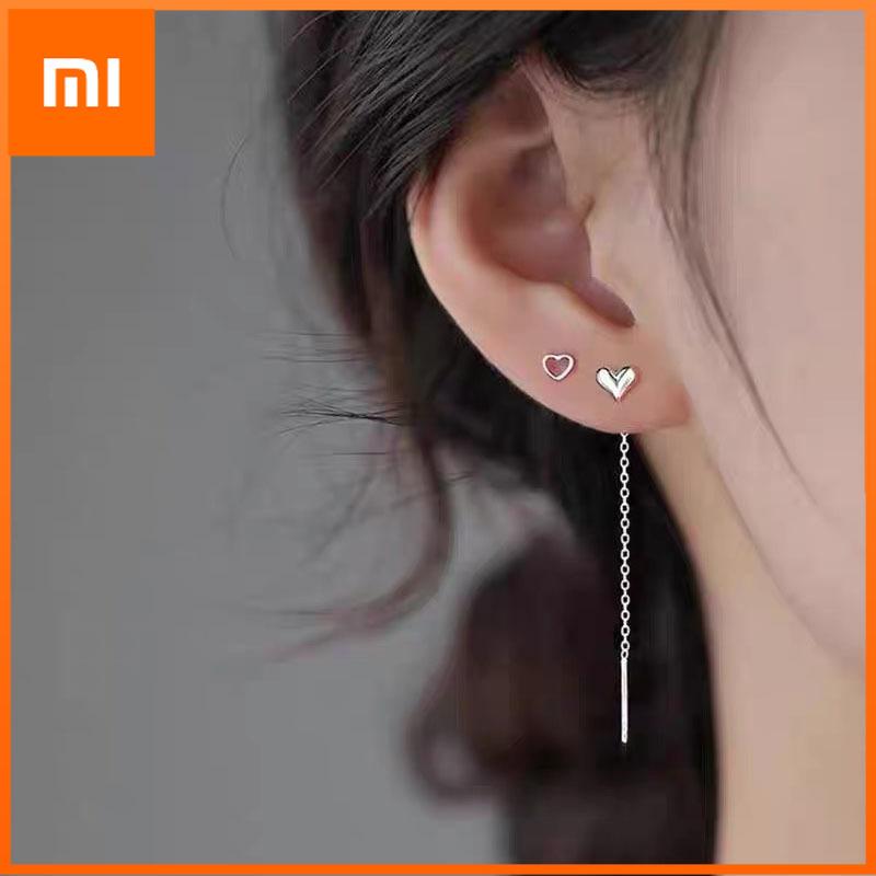 Xiaomi BF CLUB 925 Sterling Silver Earrings For Women Trendy Heart Long Line Earring Jewelry Prevent Allergy Party Accessories