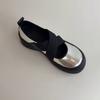 Sheepskin Version~ Platform Sports Cross Strap Mary Jane Small Leather Shoes Round Head Ballet Shoes Women's Shallow Mouth Retro Single Shoes