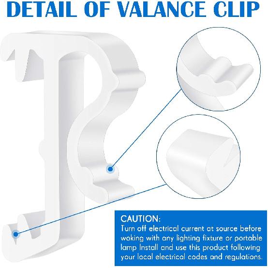 Jetec Blind Valance Window Blind Clips 1 Inch Hidden White Plastic Valance Retainer Clips(12 Pieces)