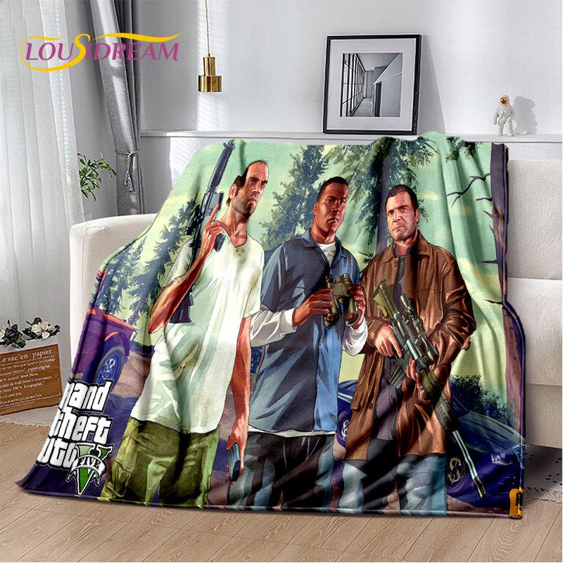 Grand Theft Auto GTA Game Gamer Soft Plush Blanket,Flannel Blanket Throw Blanket for Living Room Bedroom Bed Sofa Picnic Cover