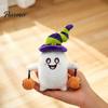 Soft Skin Friendly Plush Toy Halloween Ghost Keychain, Cute Spooky Stuffed Pendant for Backpack Small Plushie with Metal Keychain Keys, Mini Doll Bag