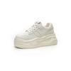8.5 Inner Height Increase White Shoes Women's Autumn New Leather Thick-soled Small Shallow Mouth Casual Sports Shoes