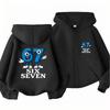Felpa con zip a manica lunga con grafica di personaggio dei cartoni animati per bambini Six Seven 67 Giacca con cappuccio larga Streetwear alla moda per ragazzi e ragazze