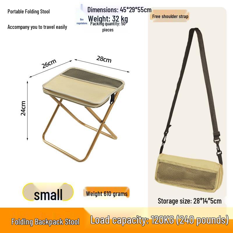 Tragbarer Outdoor-Klappstuhl Rucksack und Hocker für Camping und Angeln