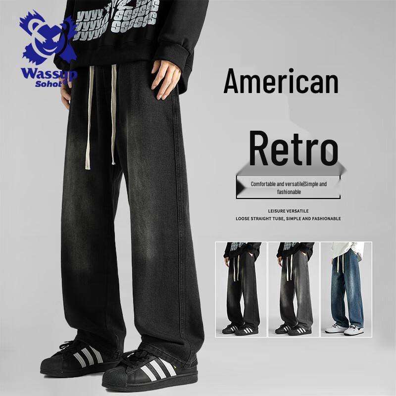 

Wassup Sohot Мужские джинсы прямого кроя в американском стиле L