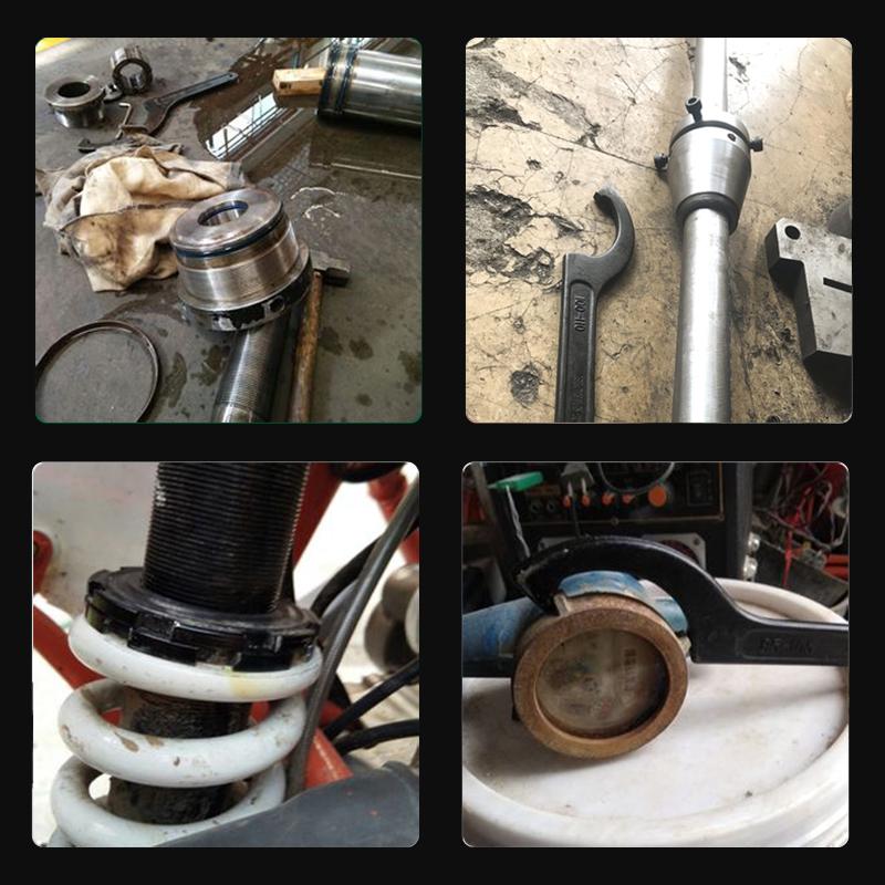 Industrial-Grade Half-Round Crescent Hook Wrench with Side Hole