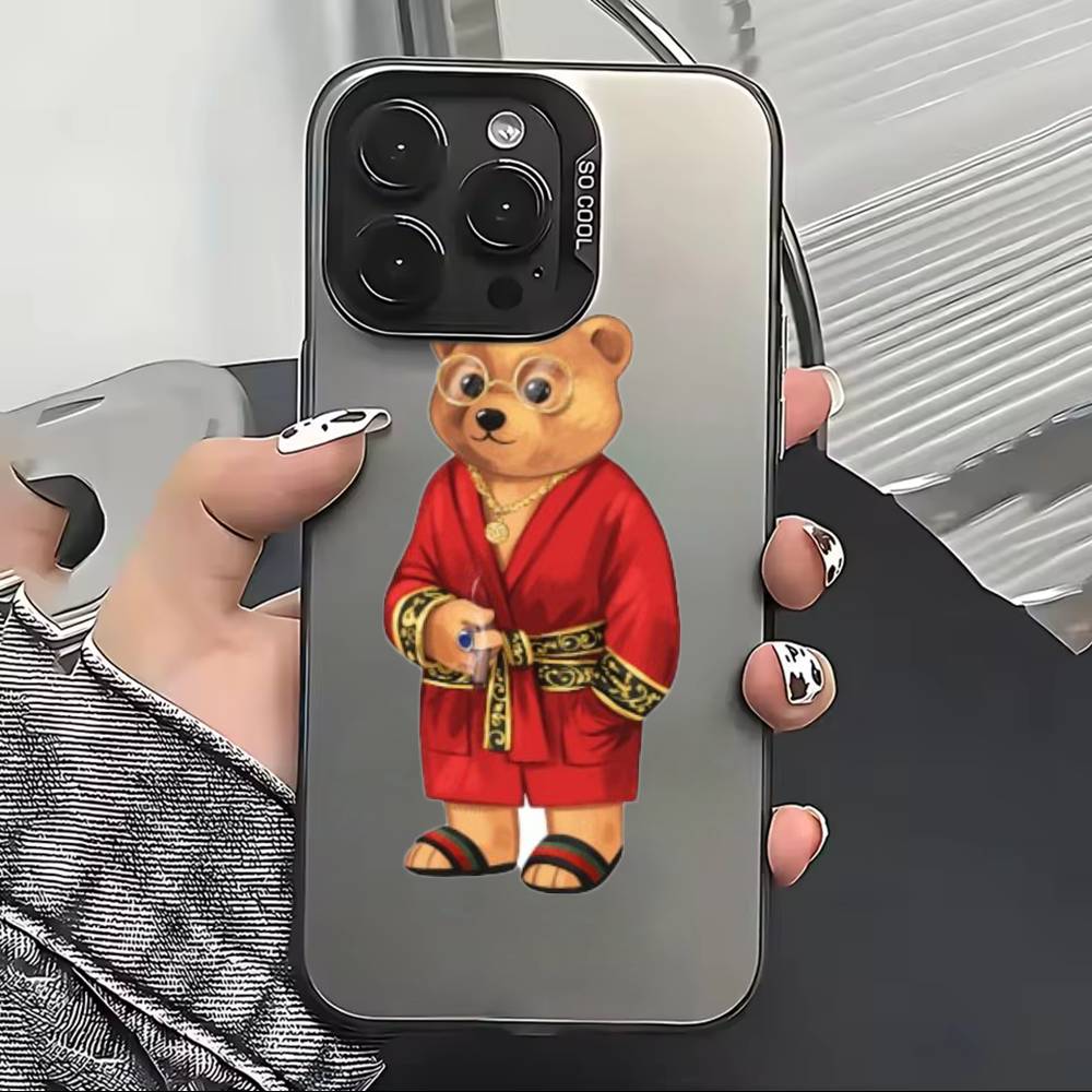 Fashion B-Baron Filou B-Bear Phone Case For iPhone 17,16,15,14,13,12,11 Plus,Pro Max,XS,Colorful Silver Black Cover