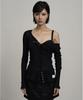 ILLIO Black Lace Trim Cardigan