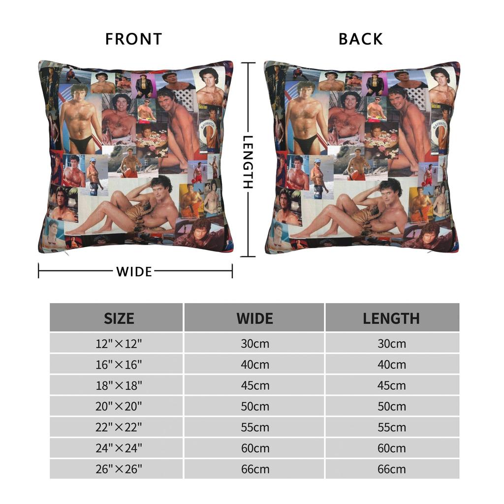 David Hasselhoff Pillow Cover Print Cushion Cover Vintage Pillow Case For Sofa Bedroom Home Decor