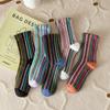 Striped Colorful Women Socks Vintage Crew Korean Style Fashion Women Socks Retro Harajuku Streetwear Girls Students Long Socks