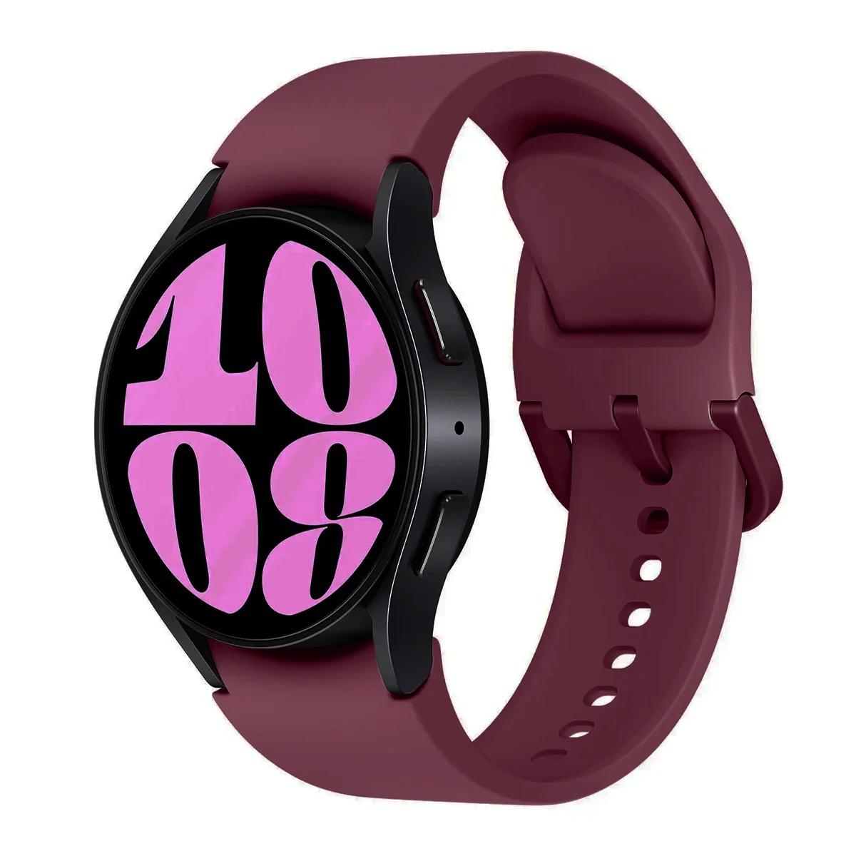 

Силиконовый ремешок Для Samsung Galaxy watch 6 4 Classic 47мм 43мм 46мм Изогнутый оригинальный сменный ремешок Для Watch 7 6 5 4 40мм 44мм Galaxy Watch 6 40mm красный