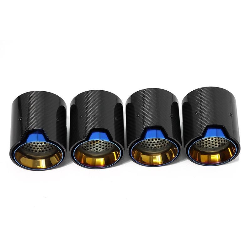 4 Pcs/lot Carbon Fiber Matte Car Exhaust Tip For BMW M2 F8 M3 F80 M4 F82 M5 F10 M6 F12 M Performance Muffler Tip 70mm Nozzle