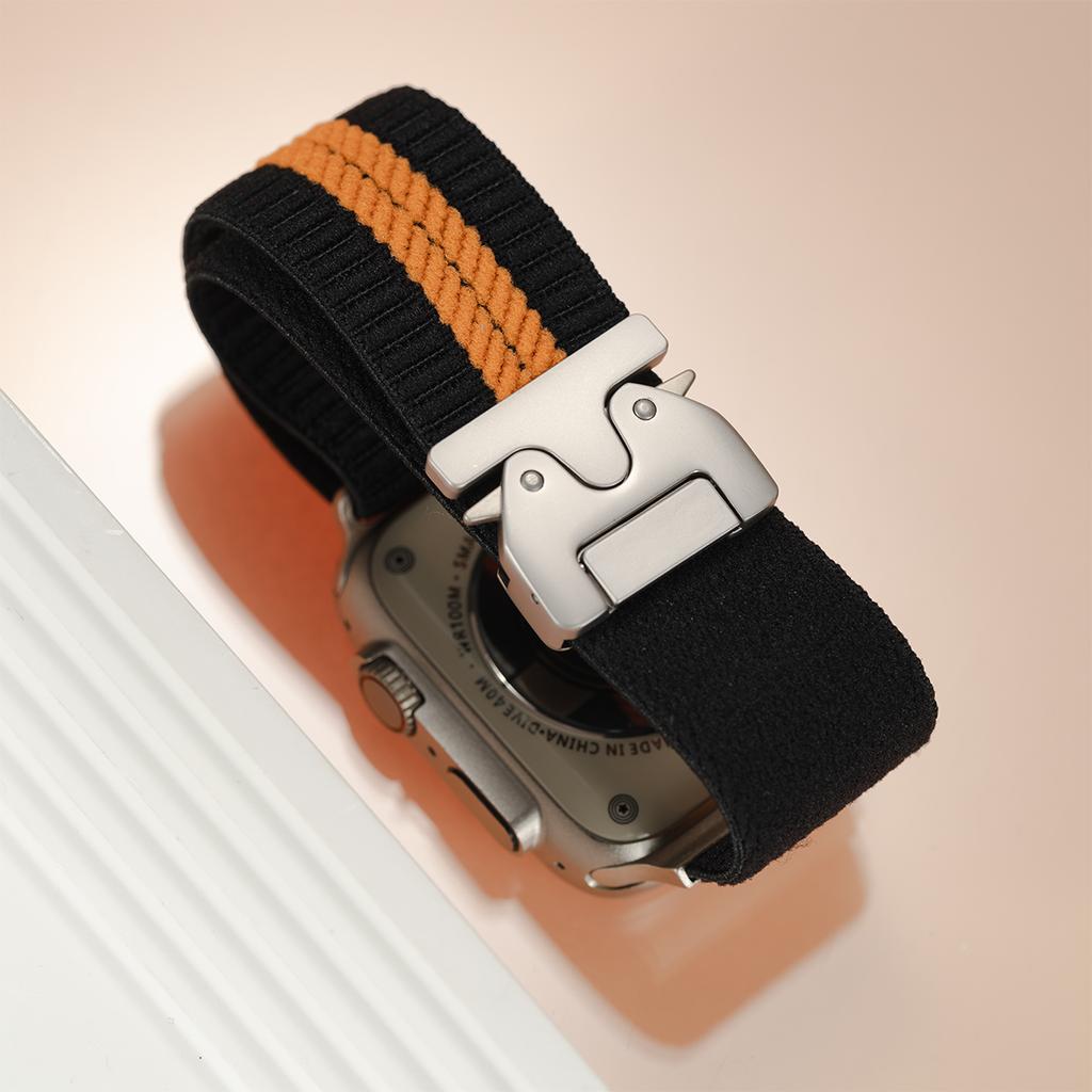 Band for Apple Watch Ultra 2 1 Series 10 9 8 7 6 5 4 SE Parachute Buckle Elastic Nylon Wave Braided Strap Wristband for iWatch