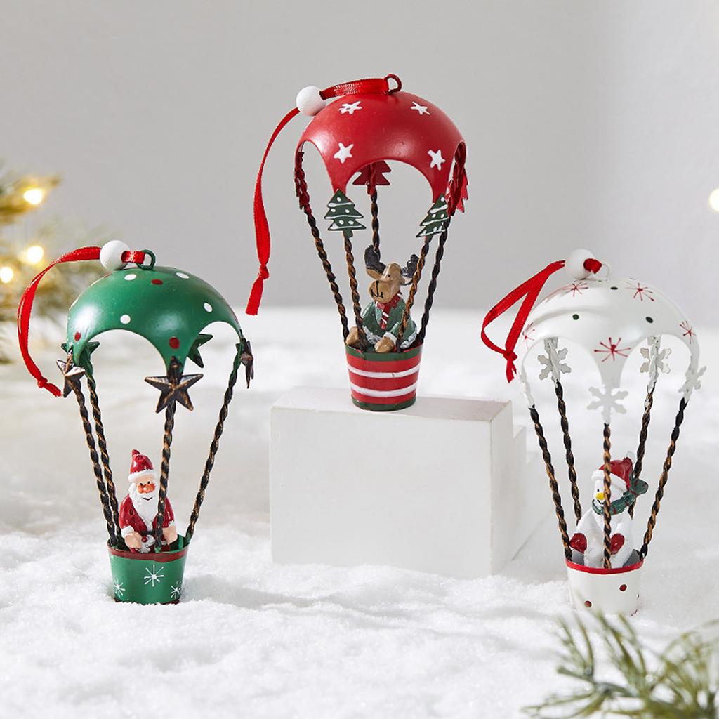 Durable Iron Santa Claus Reindeer Window Hanging Ornament For Christmas Home Store Decoration Display