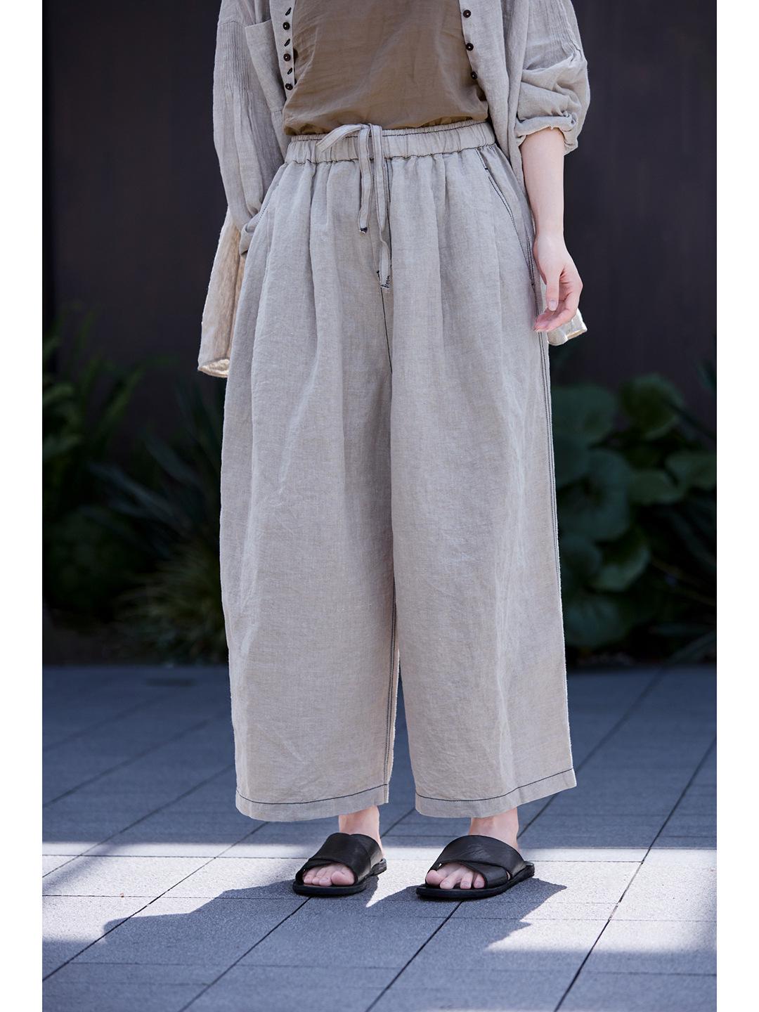 Men s Plus Size Retro Linen Casual Pants - Rustic, Artistic, Loose Fit M