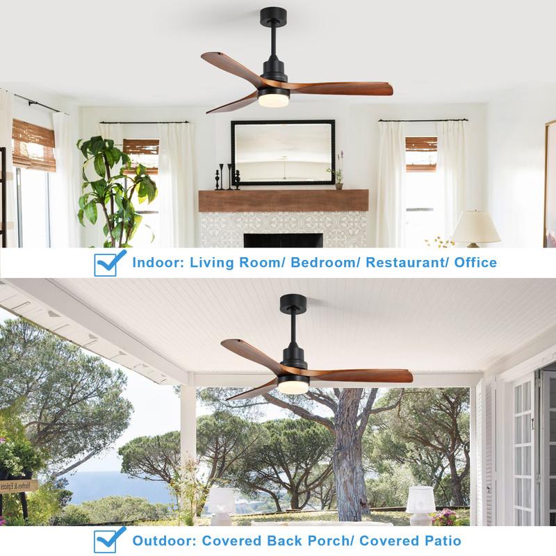Sofucor Ceiling Fan with Light - 6 Speeds - Energy-Efficient DC Motor - 132cm, 3 Colors Available