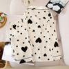 Love Heart Cloud Cotton Pajama Set: Long Sleeve, Long Pants, Turn-Down Collar Cardigan for Spring and Autumn - Multiple Styles Available