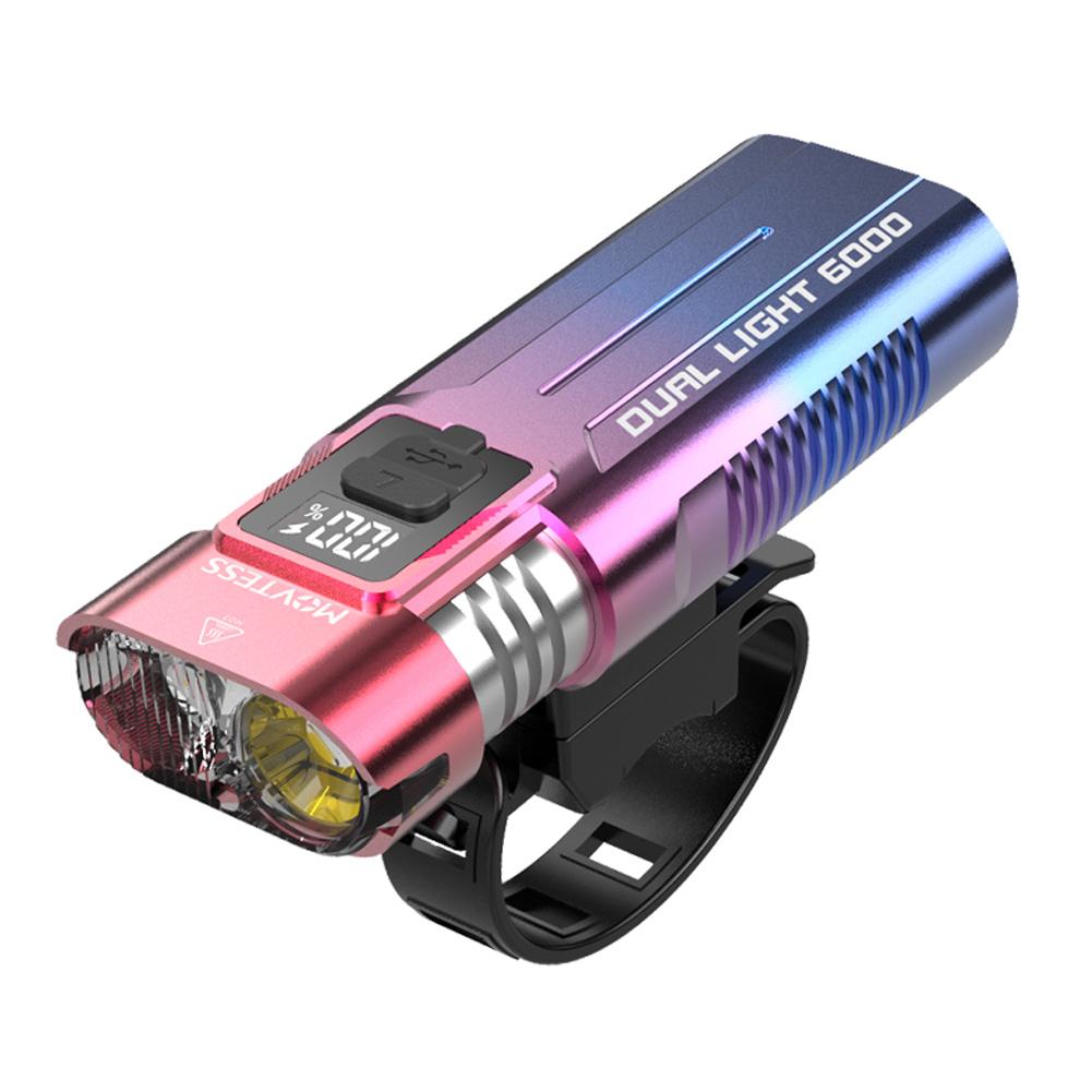 

Bicycle Light Digital Battery Indicator USB Rechargeable Bike Light Set with 1 pc Flashlight with Bicycle light strap + Charging