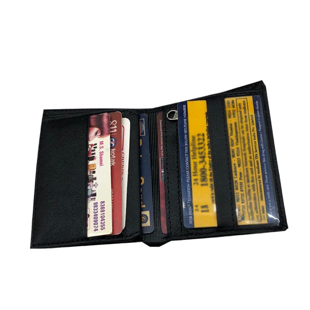 RSINC Tenká kožená ručně vyráběná peněženka na kreditní karty, hotovost, bifold | Černá B0DS619LRR