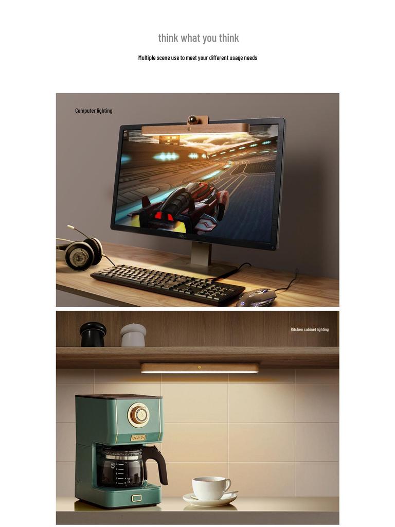 Rechargeable LED Touch Night & Ambient Light for Vanity, Corridor, or Stairway