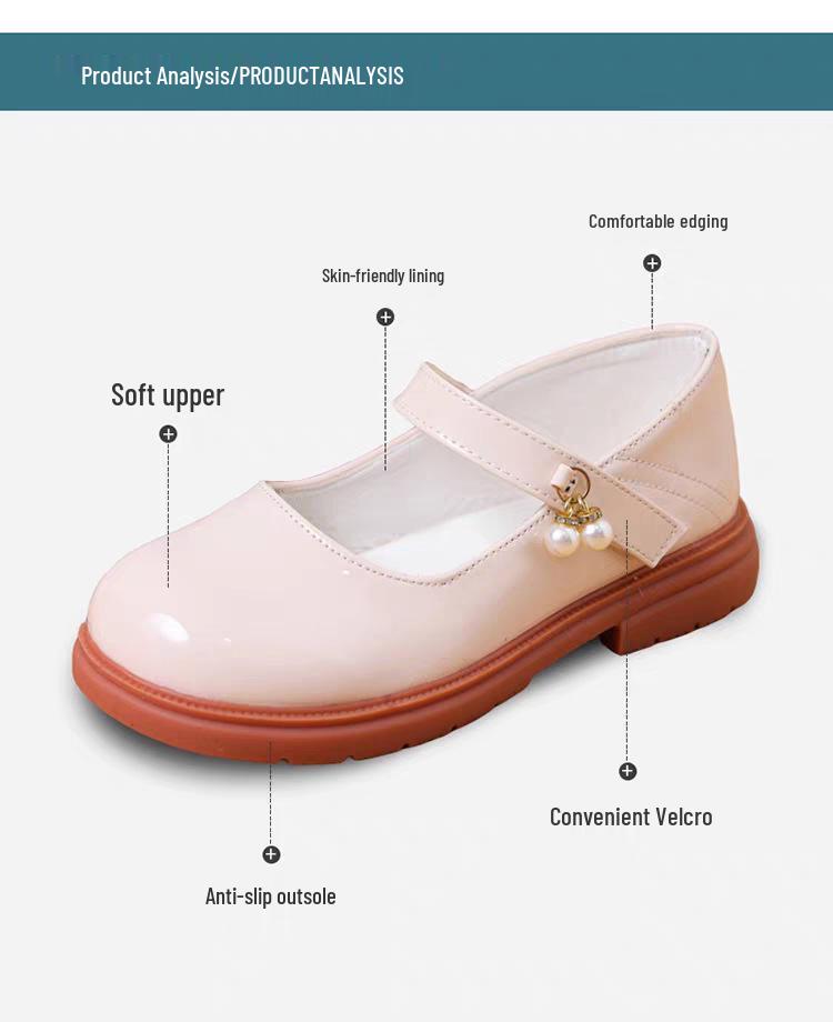 Boys' Black Leather Soft Sole Performance Shoes for School and Chorus