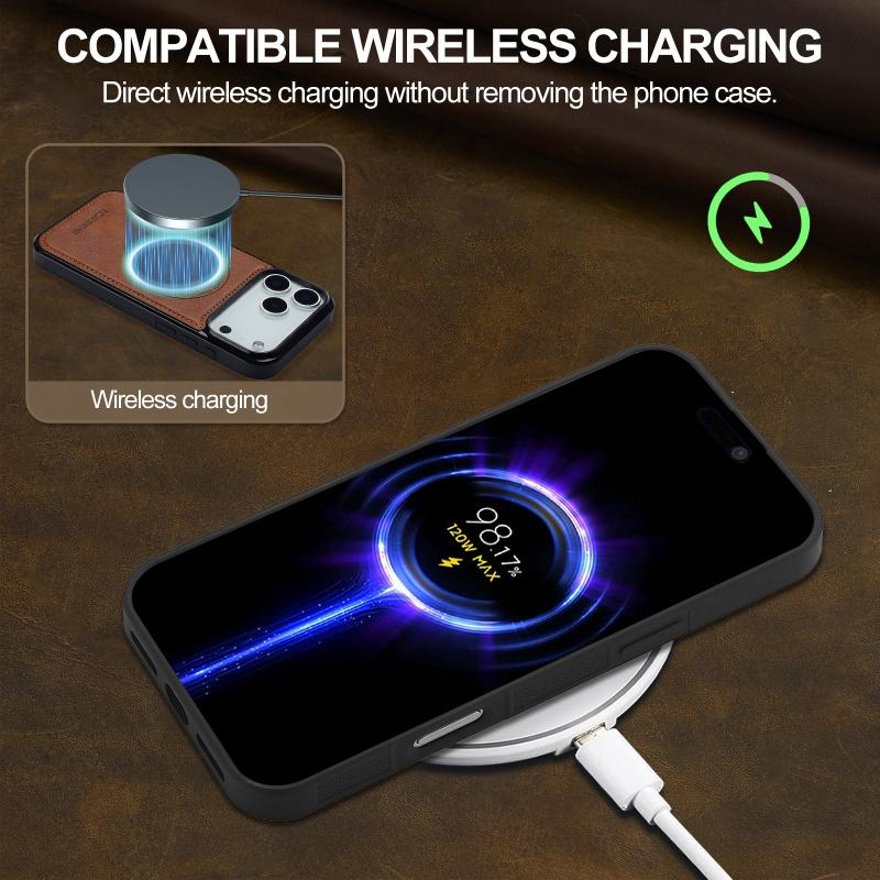 PU Leather MagSafe Magnetic Wireless Charging Phone Case For iPhone 17 Air 16E 15 14 13 Mini 12mini 11 XS XR 8 7 SE Back Cover