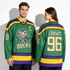 Camisa de Hóquei The Mighty Ducks Conway #96 Reed #44 Banks #99 Bombay #66 Goldberg #33 Portman #21 Camisas Manga Longa Tops Unissex
