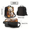 Adjustable Border Collie Puppy Print Insulated Lunch Bag – Reusable, Lightweight & Foldable for Work, School, Picnics,