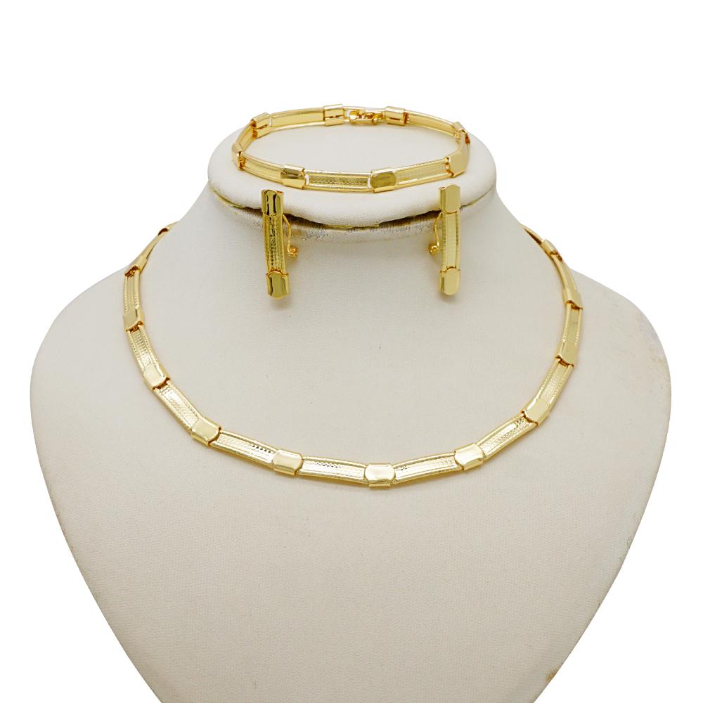 Luxe Keuze Goudkleurige Dames Sieraden Sets Ketting Oorbellen Armband Ringen Sets Elegante Set Ethiopië Dubai Bruiloft Feest Cadeaus