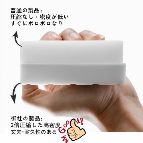 Doraku Design Melamine Sponges, 20 Sheets, Double-Compressed, Durable Bath Shine Cube Sponges for Bath Cleaning, Removes Dirt with Just Water