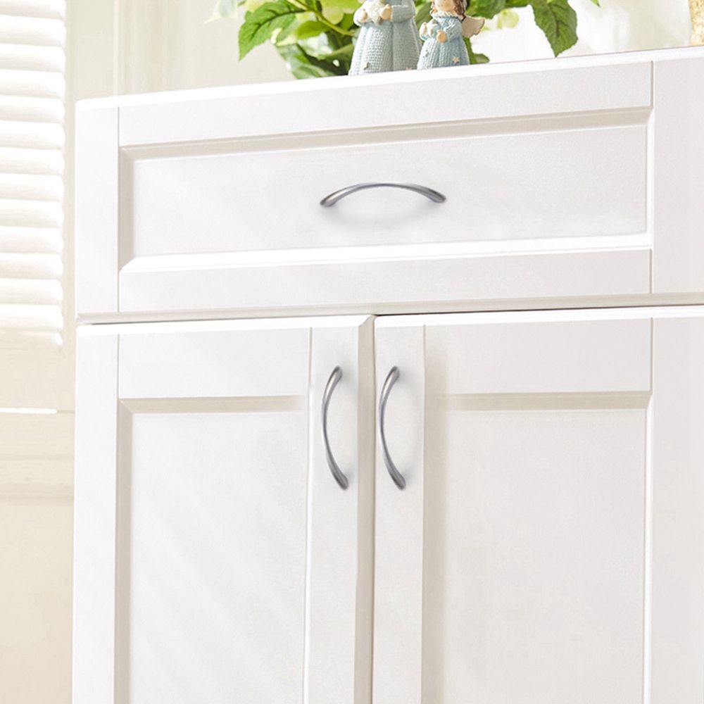 Electroplating Art Arc Shape Solid Doorknob Bedroom Furniture Drawer Handles Cabinet Door Handle