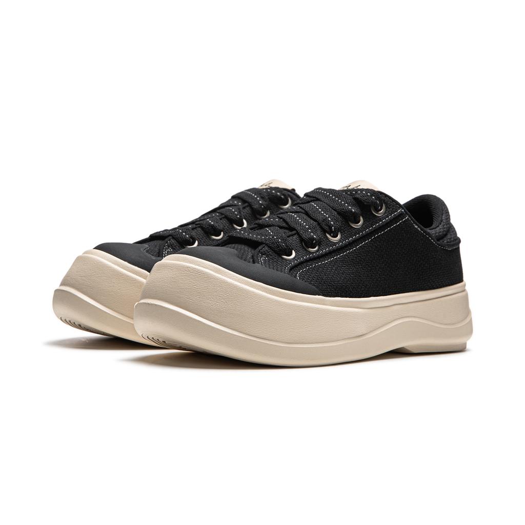 Li-Ning Honningplattform Komfortable Allsidige Tykksålede Høydeøkende Sklisikre Slitesterke Lavtopp Fritidssko Damesneaker Svart AGCU186-2