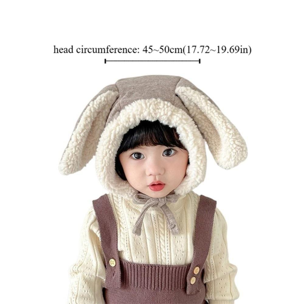 Liebliche Niedliche Hasenohrmütze Winterfleece Baby Beanie Mütze Warme Dicke Ohrenschutzmütze
