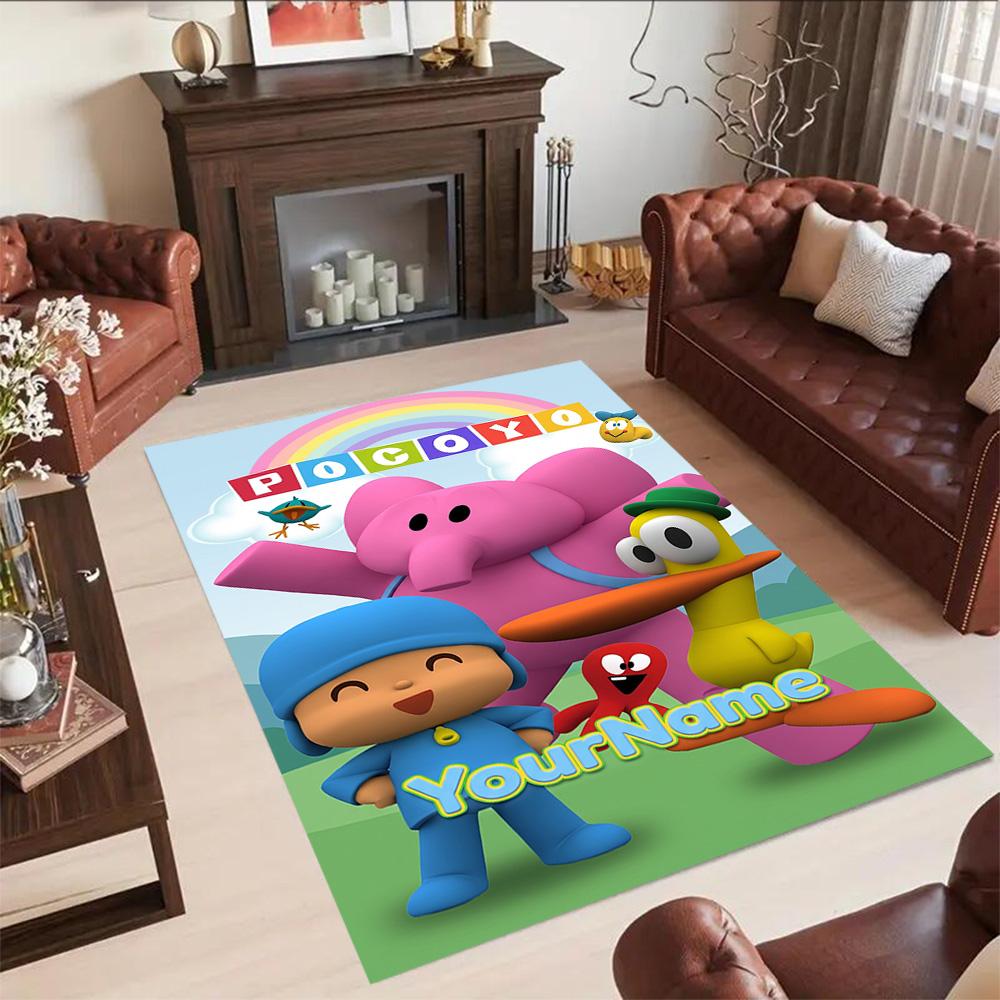 Pocoyo Customize Your Name Area Rug Design for Foyer Bedrooms Outdoor Decorate Room Antislip Carpet Office Home Decor