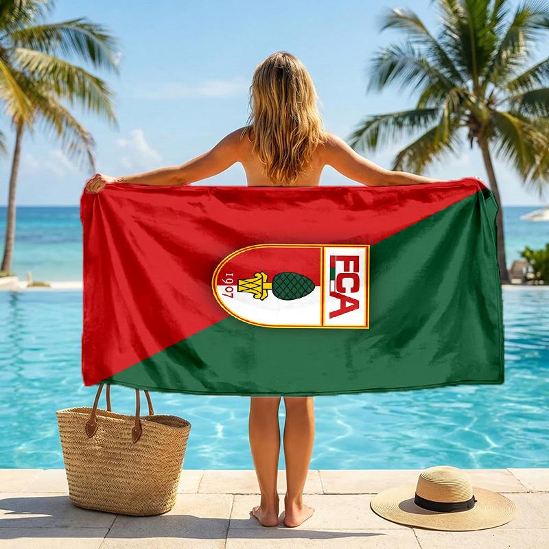 FC Augsburg FC Aufdruck Schnelltrocknendes Strandtuch Mikrofaser Saugfähig Tragbar Reise Schwimmtuch