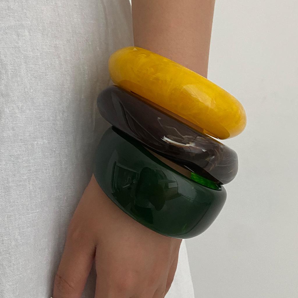Retro Smudge Plain Ring Bracelet Bracelet Fashion Irregular Section Acrylic Bracelet