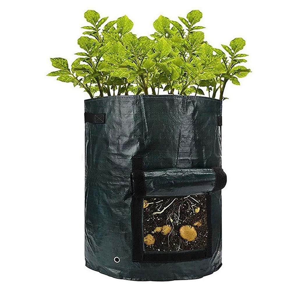Kartoffelpflanzsäcke mit Fenster, PE-Säcke für den Kartoffel- und Tomatenanbau, Atmungsaktive Gemüseanbaueimer für Garten und Balkon
