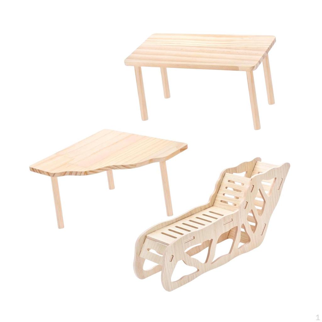 Hamster Hideout and Exploration Tunnel Play Wooden Platform Lightweight Exploring Toy for