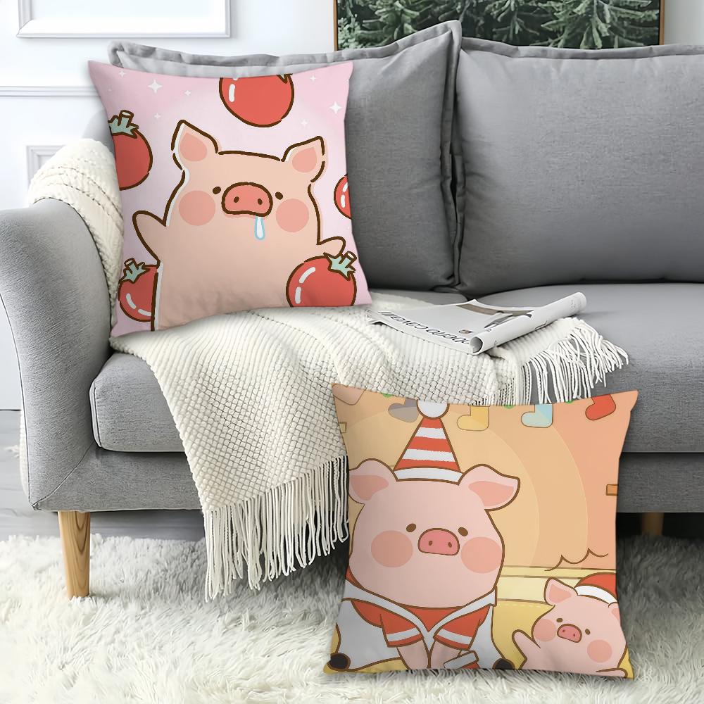 Cartoon cute L-Lulu pig Pillow Case Office Cushions Suitable For Sofa Car Bedroom Decorative Cushion Cover