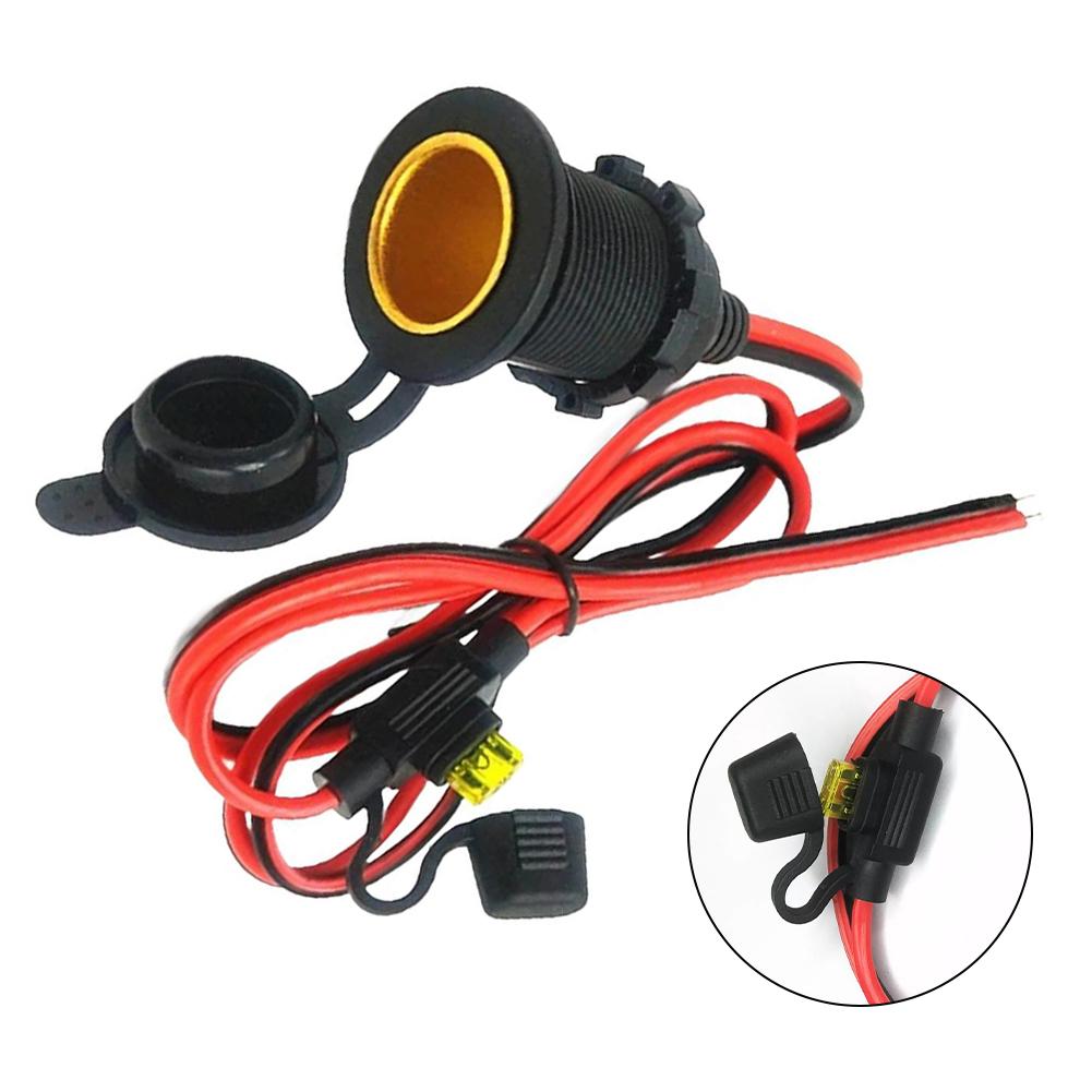 12V Outlet DC Socket Connector 12V-24V Extension Cord 100CM Length High Universality Fitment Non-Deformed Design