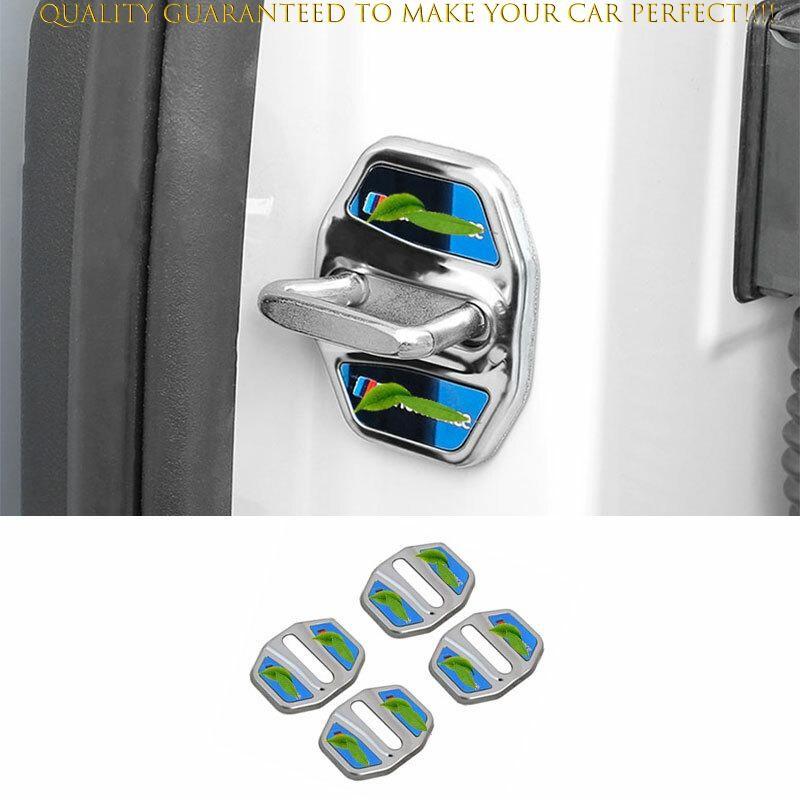 For BMW X1 F48 2016 2017-2022 Silver Steel Door Lock Protection Cover Trim 4PCS