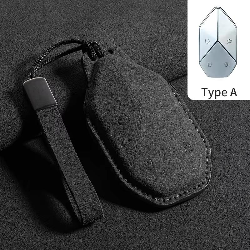 Suede Car Remote Key Protection Cover for Equations Leopard 5 Leopard 8 Leopard 3 Key Case Shell Keyring Keychain Accessories