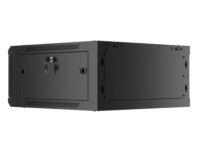 Szafa Instalacyjna Wisząca 19'' 4U 600X600mm Czarna (drzwi Szklane)