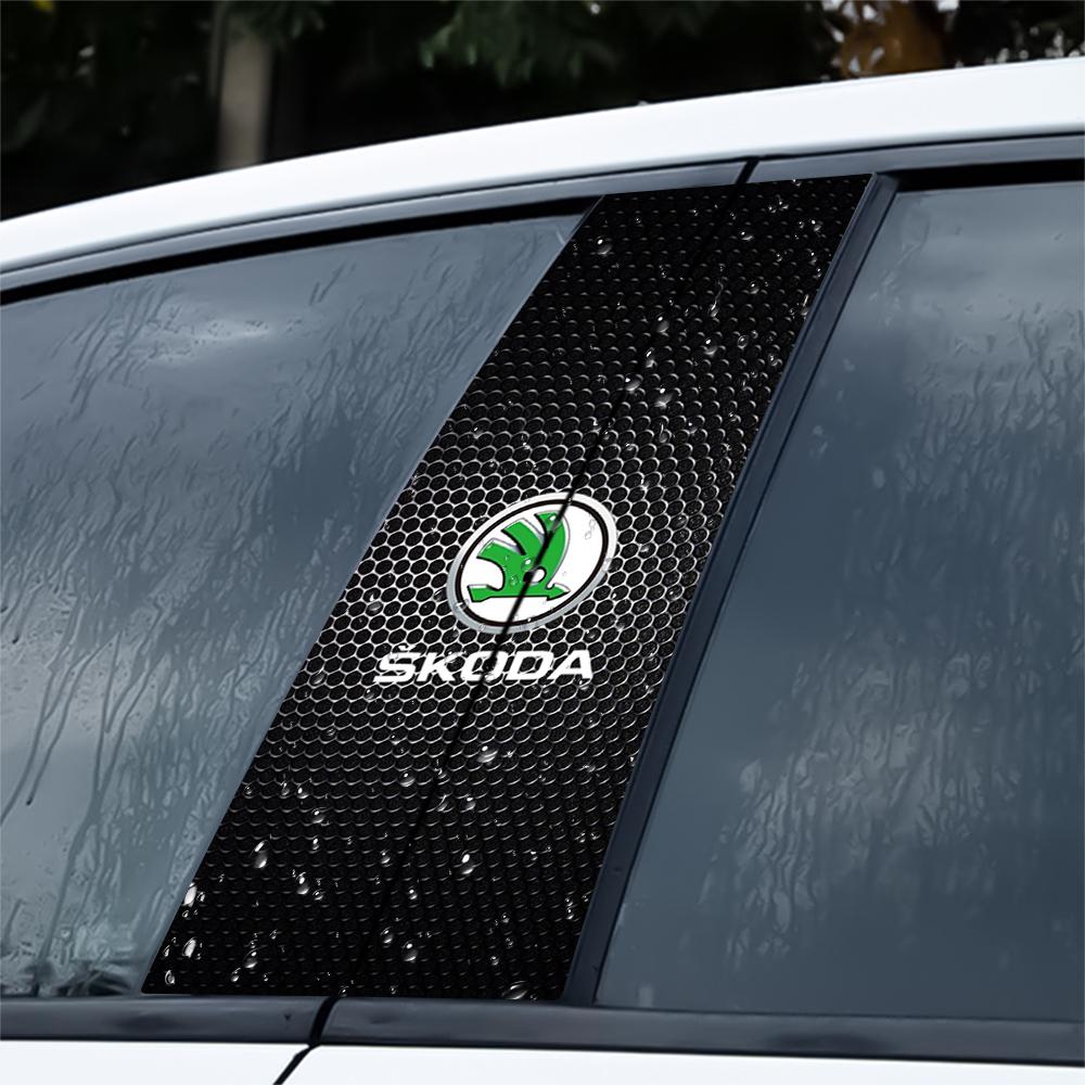 For Skoda Octavia Fabia Kodiaq Rapid Car Door Middle Column Waterproof Dustproof Decal Auto B Pillar Decor Sticker Accessories ulvc23